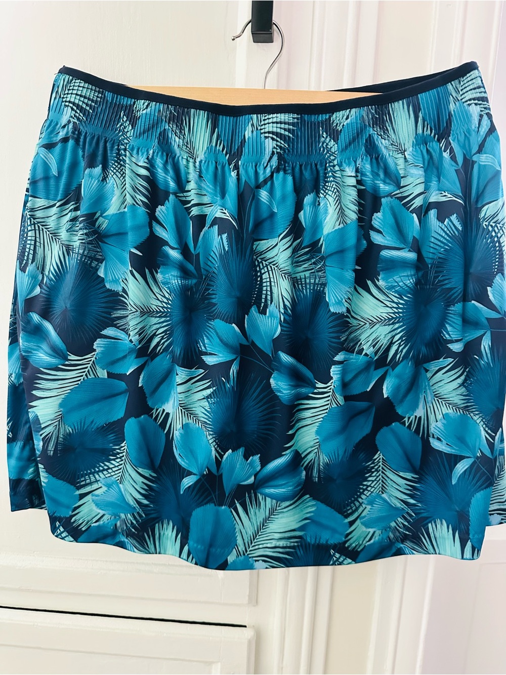 Greg Norman Collection Blue Tropical Floral Swim Skirt